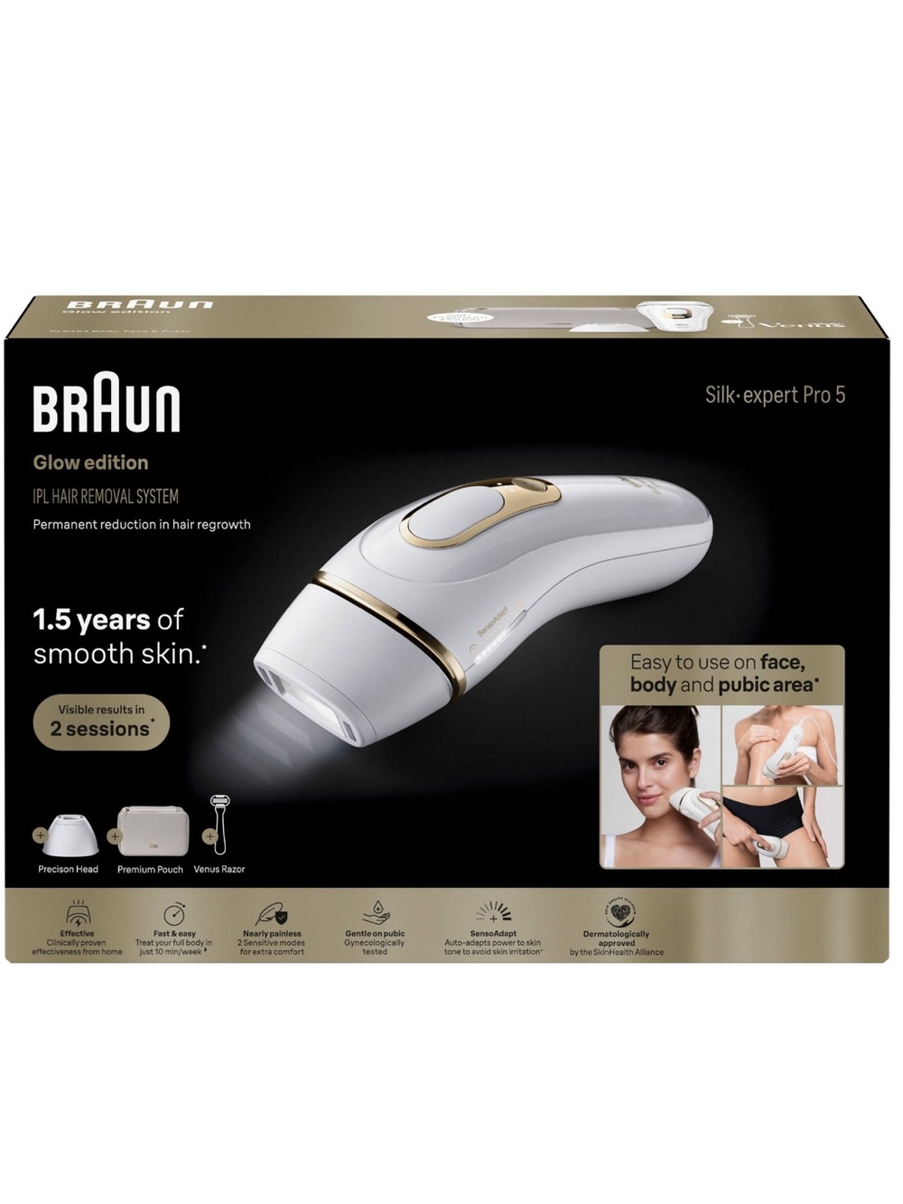 NIB Braun Solk Expert Pro 5 IPL Laser At Home Hair Remover Razor Carrying Case